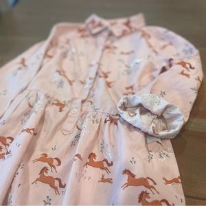 CUTE girls long sleeve horse pattern dress